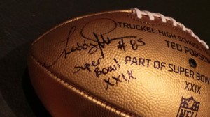 Gold Football Signed by Popson