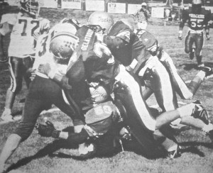 Yerington running back is stood up by Andy DeLaTorre and company.