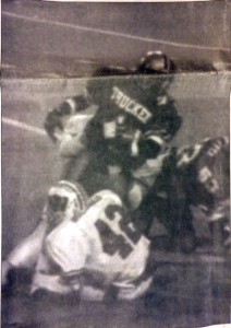 The play of the game in which the refs said Van-Brunt had fumbled. 