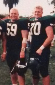 The Wicks brothers pose for a picture. Both played 4 years of college football at Cal Poly