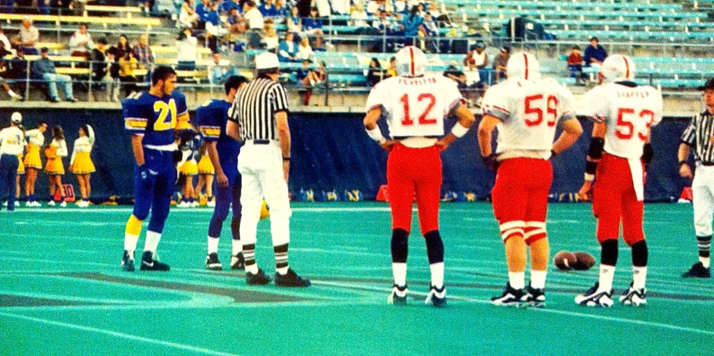 Captains Nik Fertitta, Eric Wicks & Bob Shaffer Jr. prepare for the coin toss in Las Vegas.