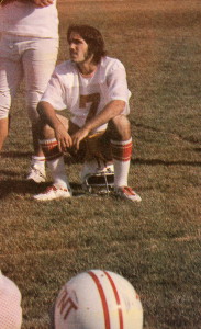 John Raber taking in a water break. John's boy Cory played on the 2005 State Championship team and is still an active part of Truckee Football as part of the chain gang. 