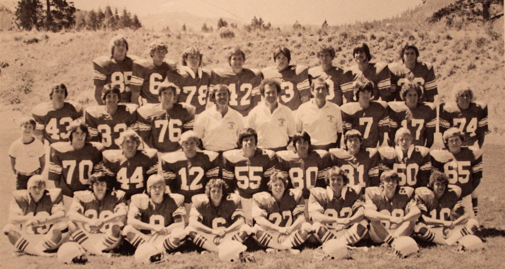 Front Row: Darren Rudicel, Russ Haswell, Jerry Bellon, David Ariz, Russ Brown, Kym Milisci, Larry Eichele, Troy Guzman; Second Row: Jaime Curtis, Jerry Krug, Ted Raber, Tom Hall, Paul Heron, Donald Smith, Mike Metcalfe, Todd Whalley, Brad Illes; Third Row: David Glenn, Mike Whan, Mike Delaney, Coach Brolliar, Coach Barrett, Coach Curtis, Jerry Sassarini, Rex Bergsma; Back Row: Richard Copeland, Tony Evans, Mike Graham, Rob Buccieri, Brian Arney, Mark Mullins, Scott Purvis, Dennis Bright