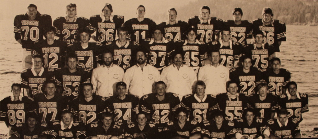 Front Row: Mike Cano, Darren Bayer, Will Gullding, Alan Cooper, John Moniz, Dan McCurry, Greg Pohler, Ron Collins; Second Row: Billy Powell, Steve Holmquest, Wade Posten, Chuck Smith, Gary Lawson, Aaron Schwier, Kevin McKechnie, Pat McKechnie, Aaron Wallace; Row Three: Robert Tilton, Tom Gay, Coach McKillop, Coach Ames, Coach Deschler, Coach Curtis, Matt Curtis, Don Lorenzetti; Row four: Dennis Pugh, Shawn Tacket, Travis Kissinger, Alex Holtz, Mike Donchez, Brian Hadley, Butch Higginbothim; Back Row: Keith Williams, Corey Ray, Jim Duncan, Rick Holmes, Mike Cooper, Scott Pomin, Albert Salas, Greg Schaaf