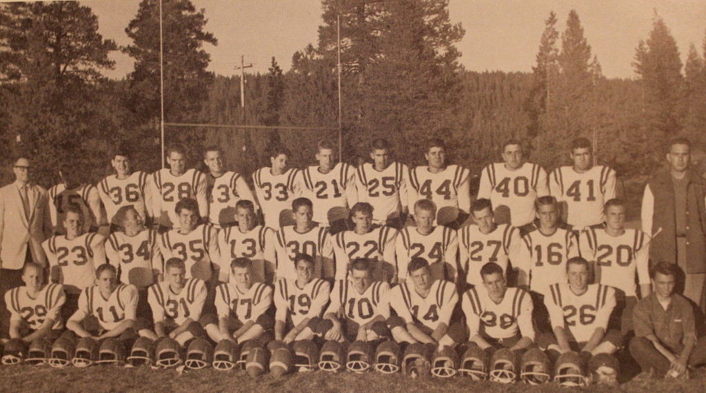 Bottom Row: John Hutchins, Mike Robinson, Don Douglas, Bill Notley, Jerry Cinani, Sam Medford, Brian Calhoun, Stan Gould, Gary Scuitto; Row two: Larry Rolison, Ed Hampton, Gary Thisby, Randy Schultz, Woody Ribal, Marty Kumle, Dave Kettenhofen, Leroy Ryser, Chuck Bergman, Doug Baxter; Back Row: Jim Seminoff, John Olinghouse, Doug Ball, Walt Mandeville, Buck Cadjew, Bob Merica, Reg Smart, Mike Burke, Bob Ziegler, Mel Cantrel