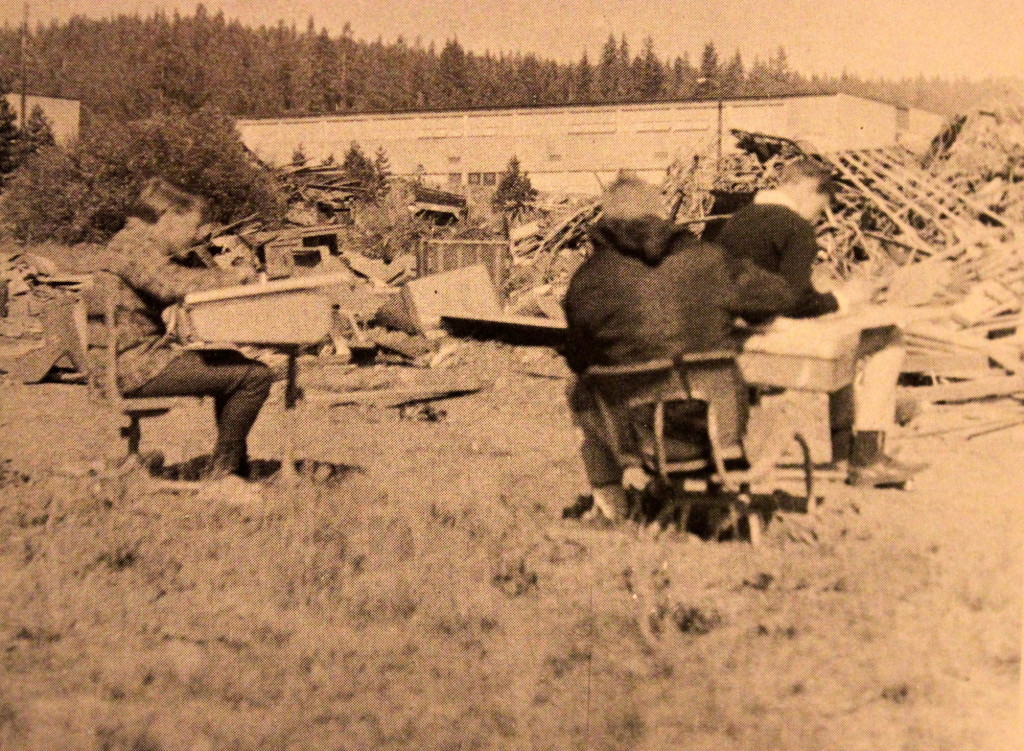 1968 An Art class sits in a junkyard for an assignment. Little did they know they were sitting on The Sacred Ground of Surprise Stadium 