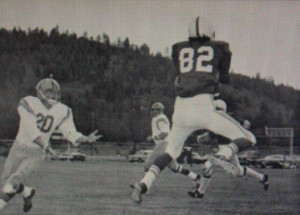 (82) Bob Lochridge picks off a pass vs South Tahoe 