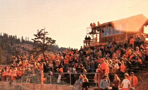 The newly constructed Press Box and Stadium. With the exception of the 1970's style the stands look pretty much the same on Saturdays today. Filled with the Wolverine Faithful dressed in RED!